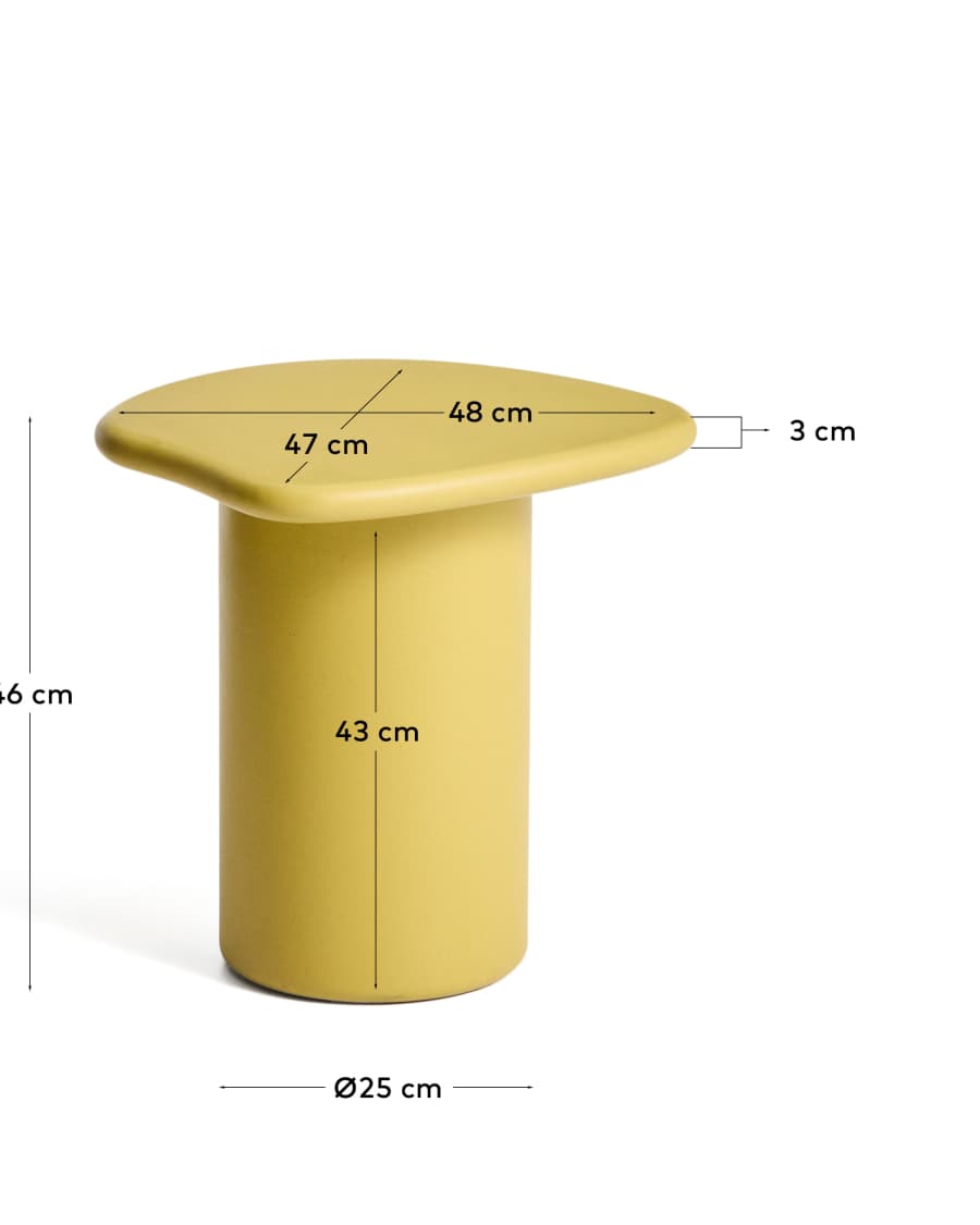 Macarella side table in mustard concrete 48 x 47cm