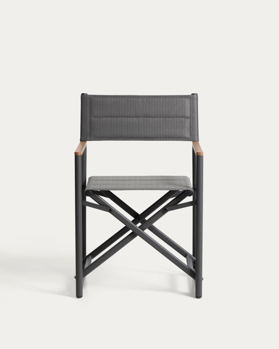 Cadira plegable d’exterior Tisno d’alumini grafit i textilè gris