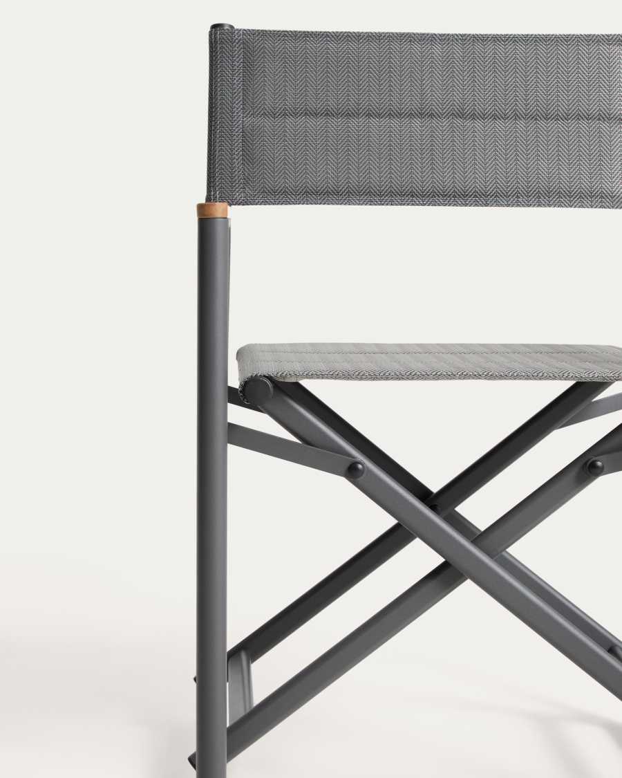 Cadira plegable d’exterior Tisno d’alumini grafit i textilè gris