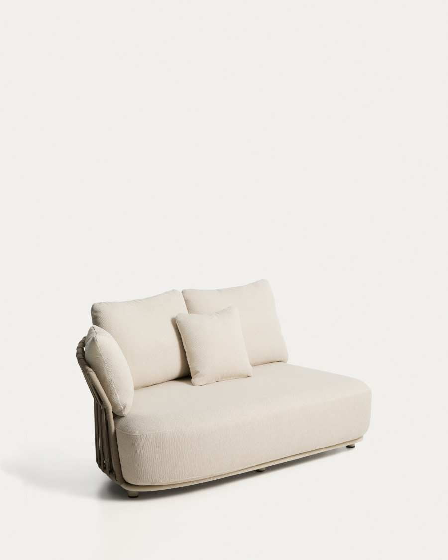 Osani ecru 2-zitsbank met taupe touw 170 cm