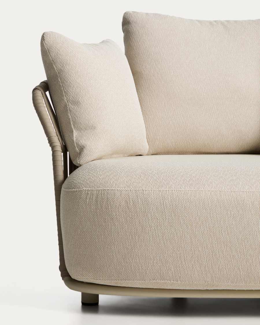 Osani ecru 2-zitsbank met taupe touw 170 cm