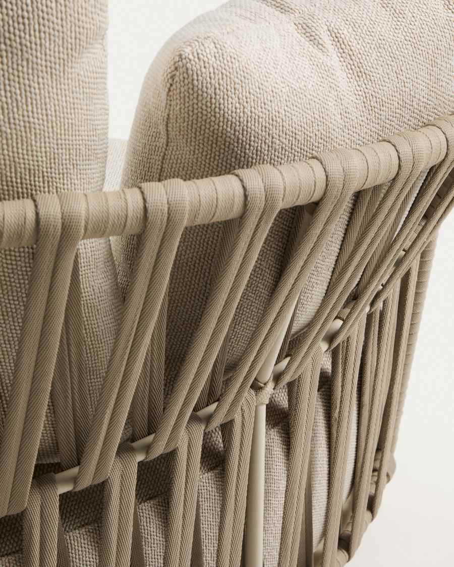 Osani ecru 2-zitsbank met taupe touw 170 cm