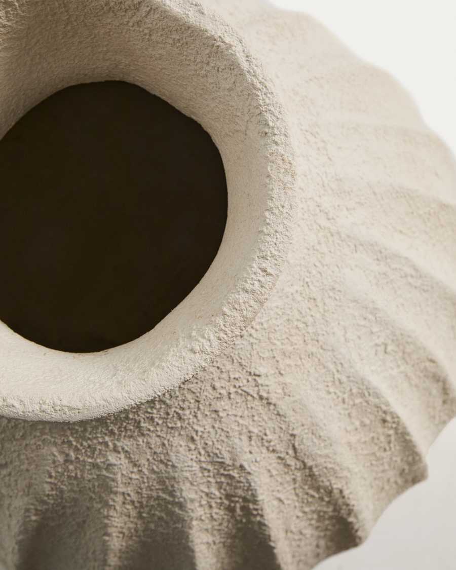 Beige Pappmaché-Vase Arquena, 67 cm