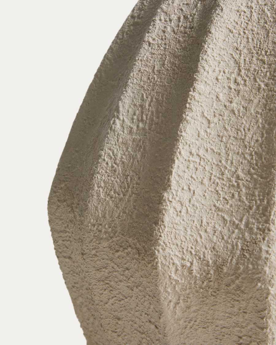Beige Pappmaché-Vase Arquena, 46 cm