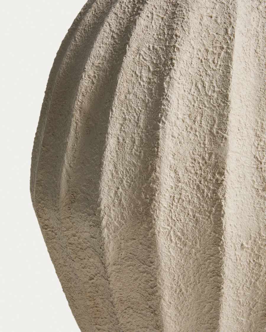 Beige Pappmaché-Vase Arquena, 67 cm