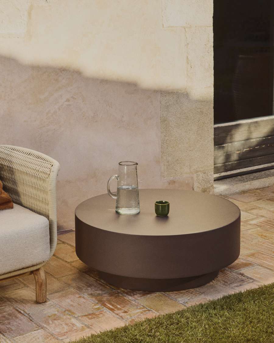 Garbet coffee table in brown concrete Ø 80cm