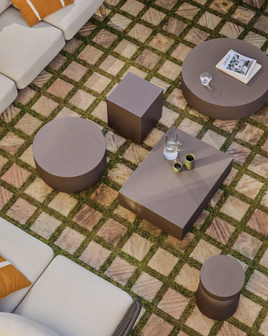 Rustella coffee table in brown concrete 60 x 60cm