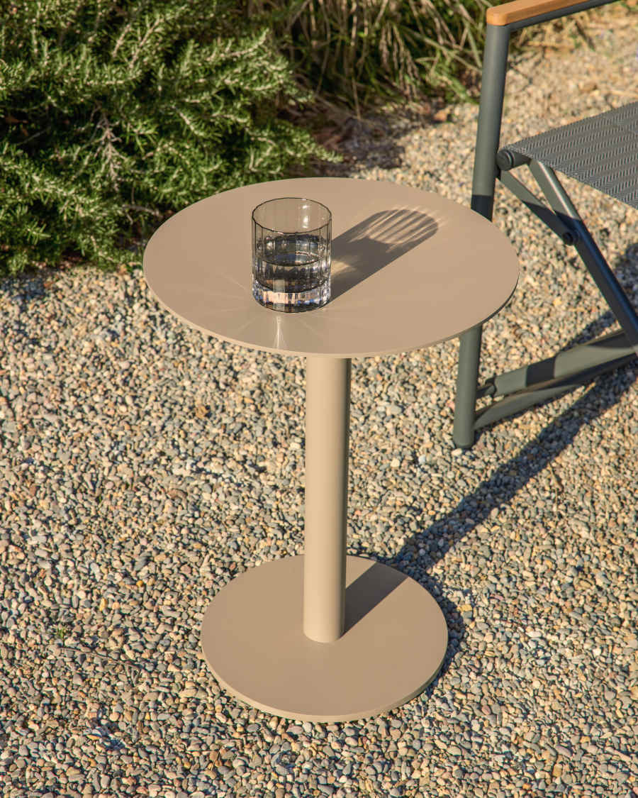 Taula auxiliar Asinara d’alumini talp Ø40 cm