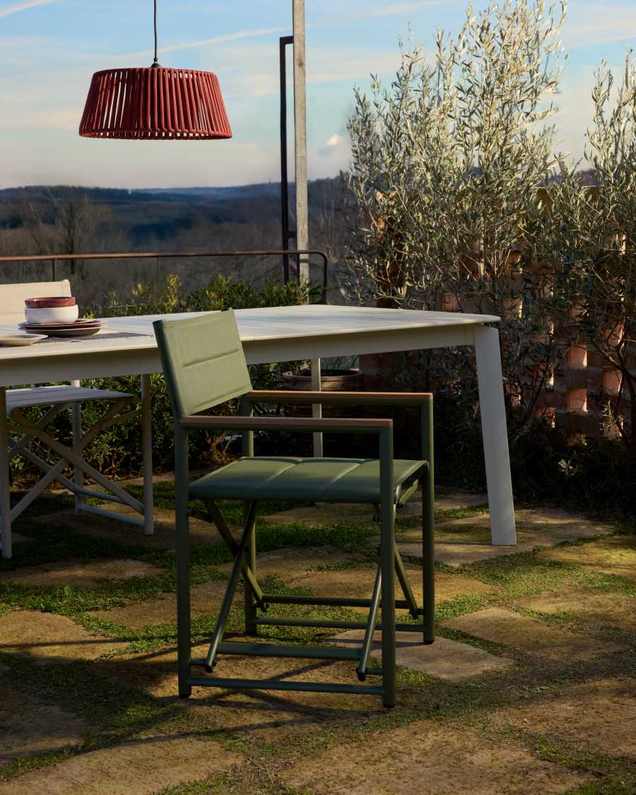 Cadira plegable d’exterior Tisno d’alumini verd i textilè verd