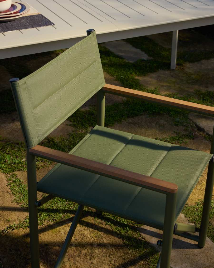 Cadira plegable d’exterior Tisno d’alumini verd i textilè verd