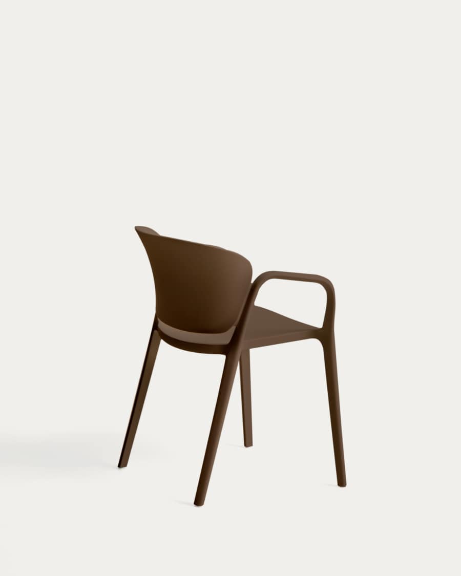 Ania dark brown 100% outdoor stackable chair