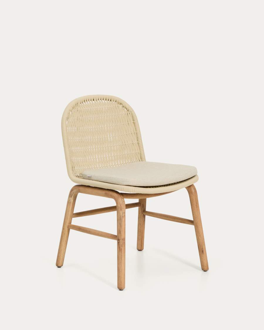 Alipa chair in FSC 100% solid acacia wood and ecru rope cord