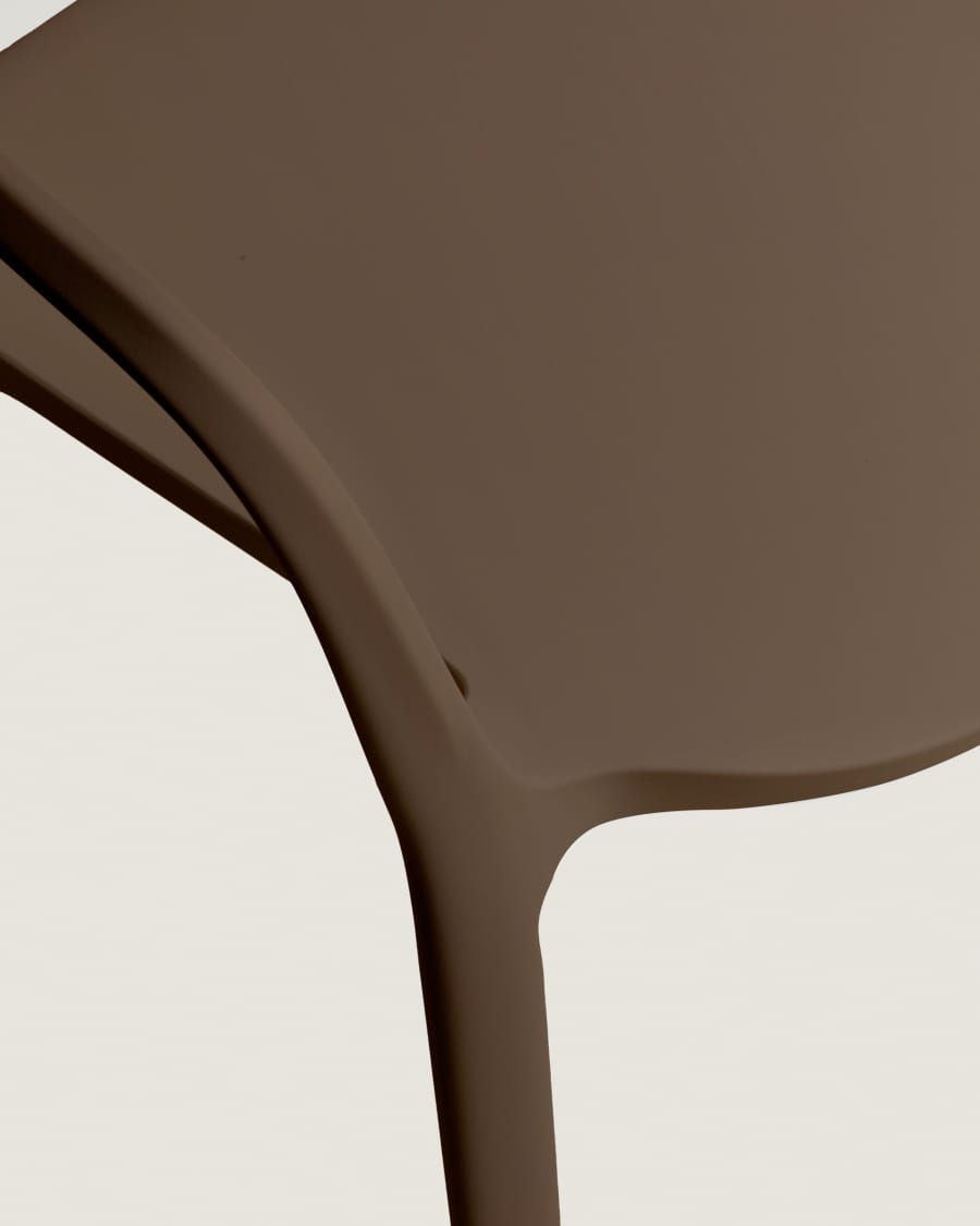 Ania dark brown 100% outdoor stackable chair