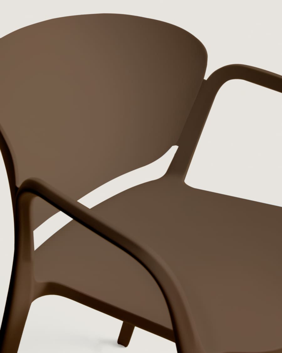 Ania dark brown 100% outdoor stackable chair