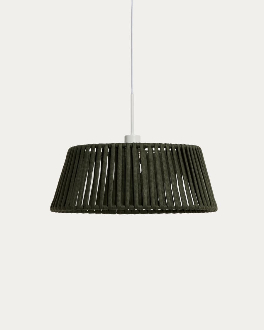 Aldet ceiling lamp shade in green flat rope cord Ø46cm