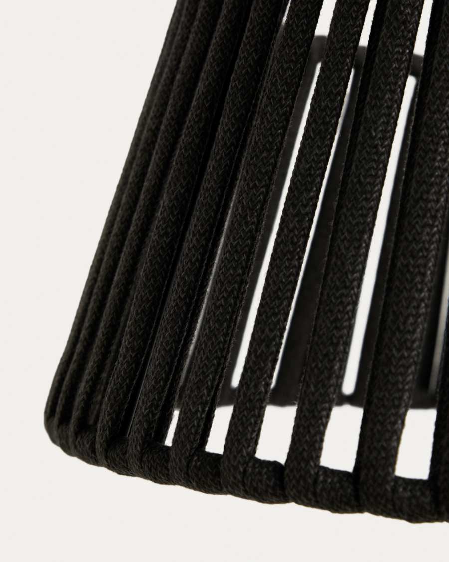 Aldet ceiling lamp shade in black flat rope cord Ø46cm