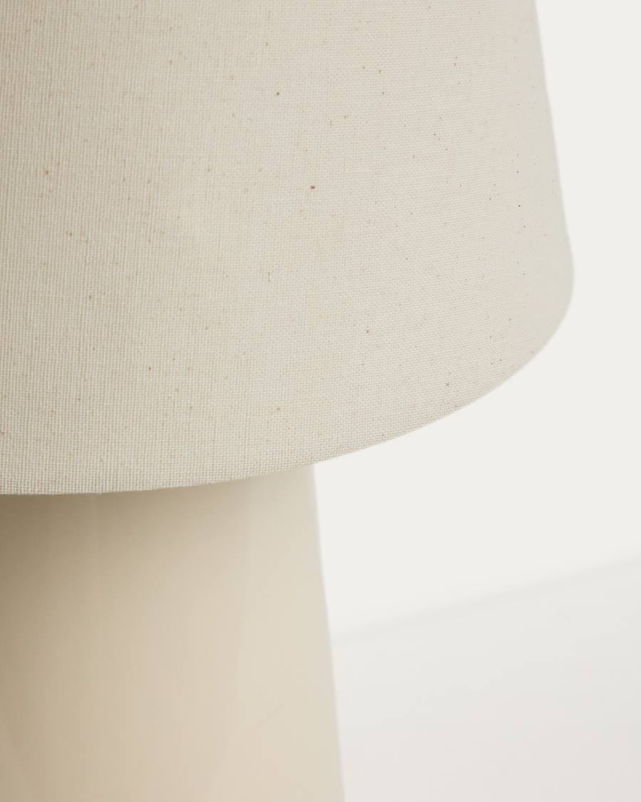 Odra table lamp in ecru ceramic with glossy finish