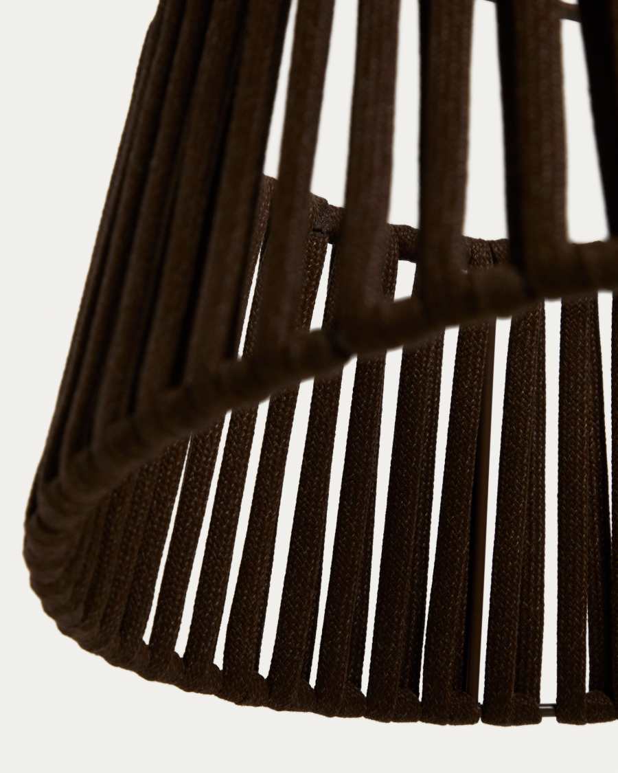 Aldet ceiling lamp shade in brown flat rope cord Ø46cm