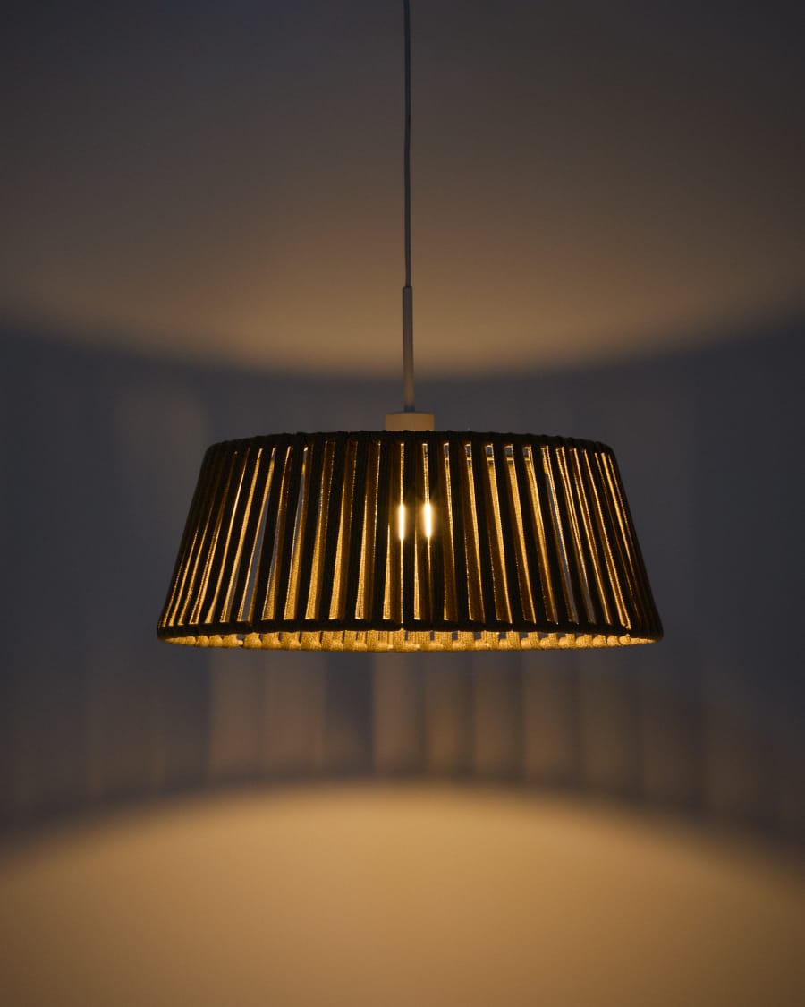 Aldet ceiling lamp shade in beige flat rope cord Ø46cm