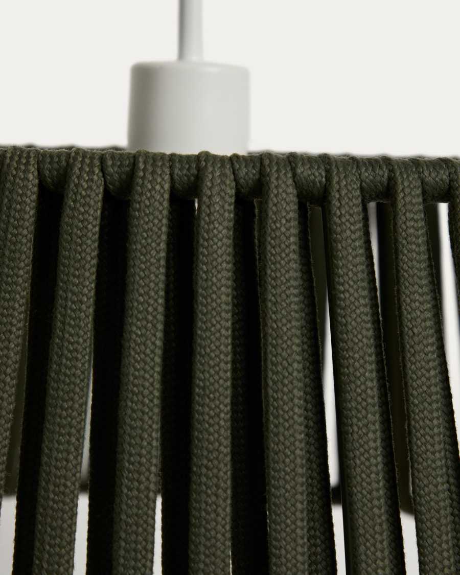 Aldet ceiling lamp shade in green flat rope cord Ø46cm