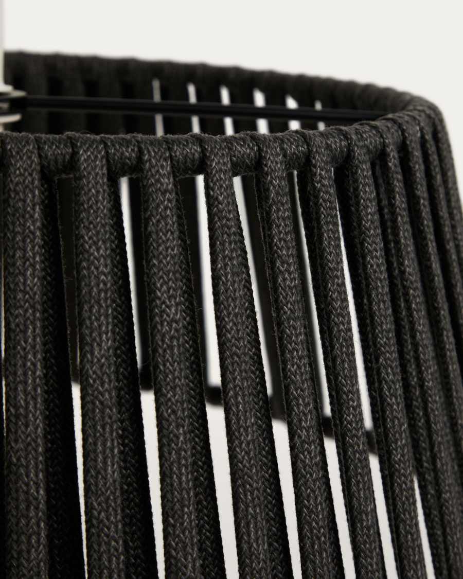 Aldet ceiling lamp shade in black flat rope cord Ø46cm