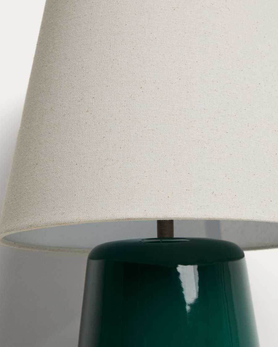 Odra table lamp in green ceramic with glossy finish