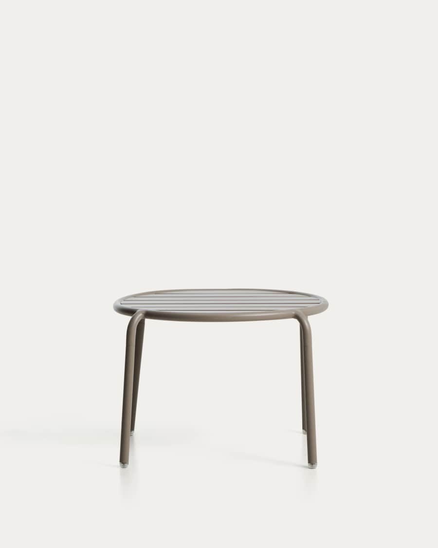 Joncols outdoor side table in aluminium with taupe painted finish Ø 60cm