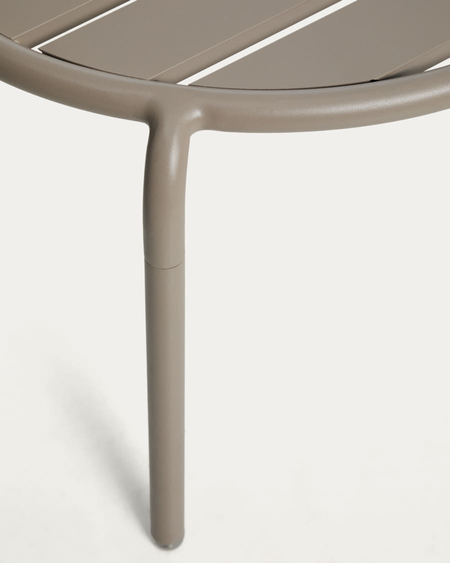 Joncols outdoor side table in aluminium with taupe painted finish Ø 60cm