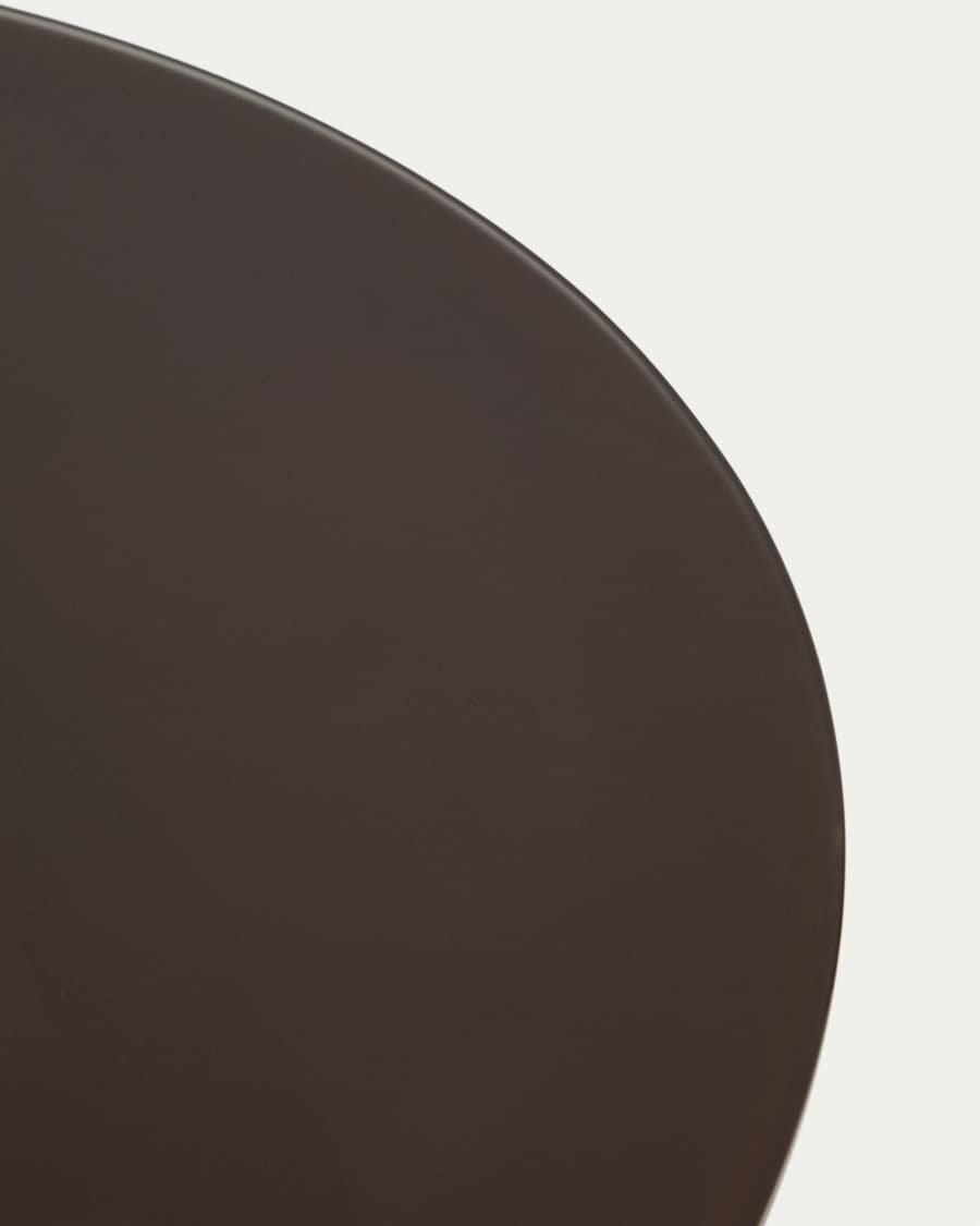 Ovaler Tisch Erice aus Aluminium und gehärtetem Glas in Braun 180 x 90 cm