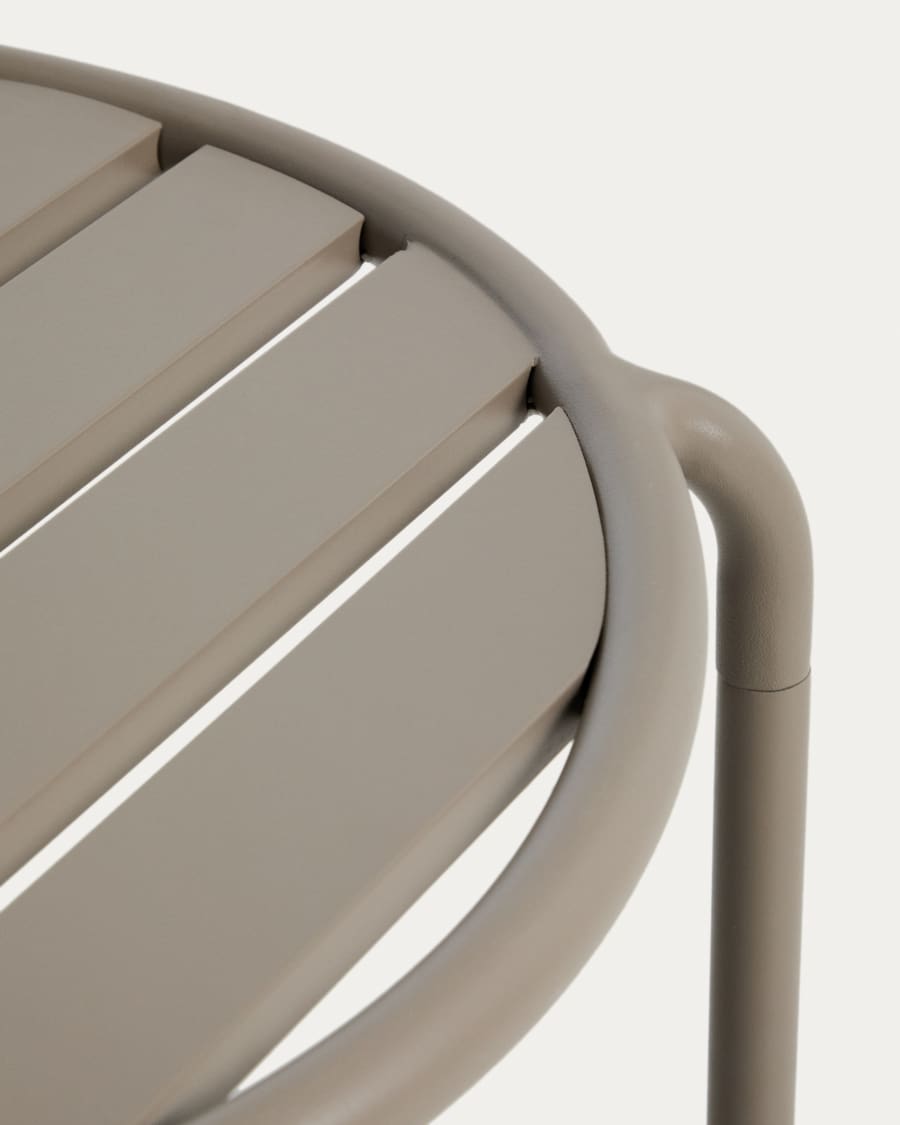 Joncols outdoor side table in aluminium with taupe painted finish Ø 60cm