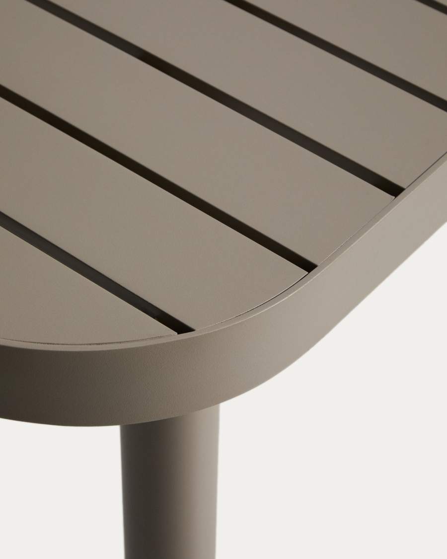 Tavolo da esterni Joncols in alluminio verniciato color tortora 180 x 90 cm