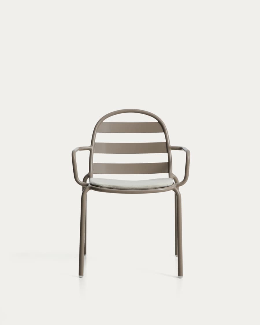 Joncols outdoor chair in aluminium with taupe painted finish