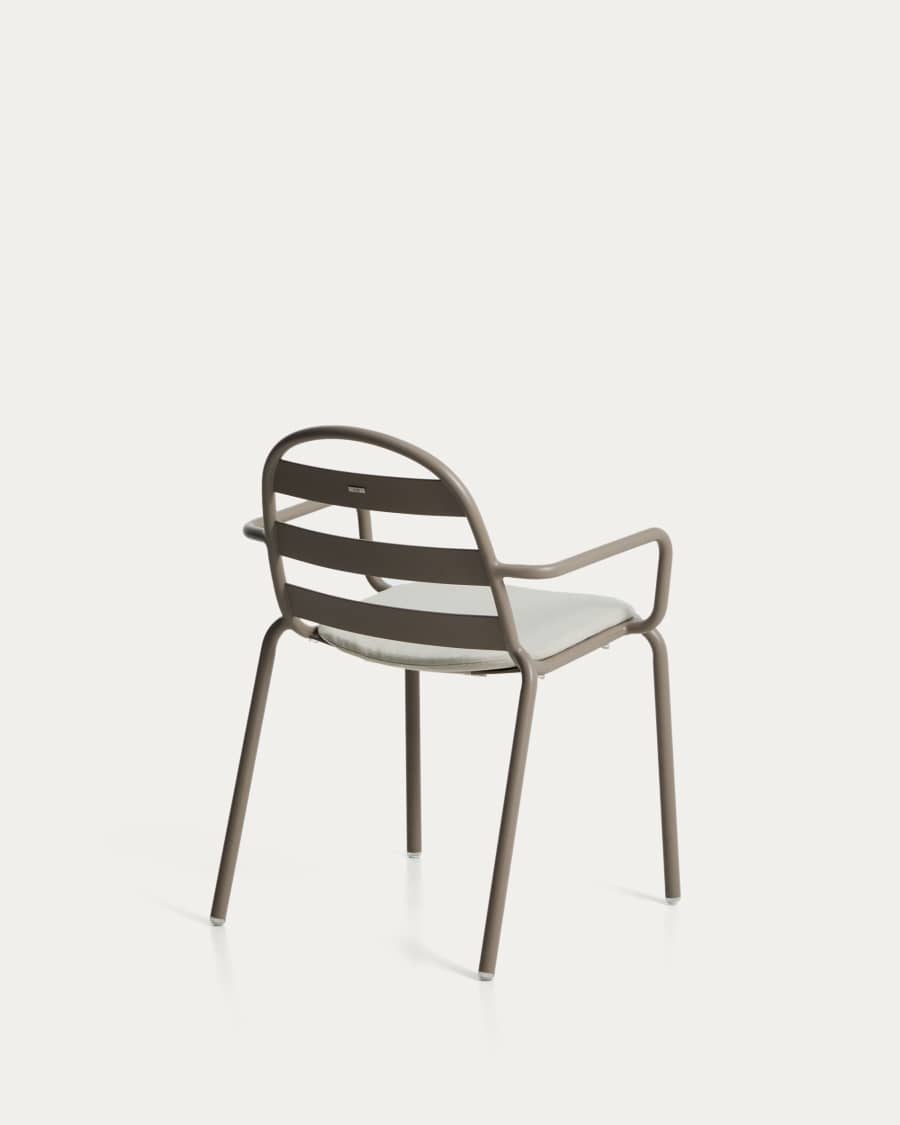Joncols outdoor chair in aluminium with taupe painted finish
