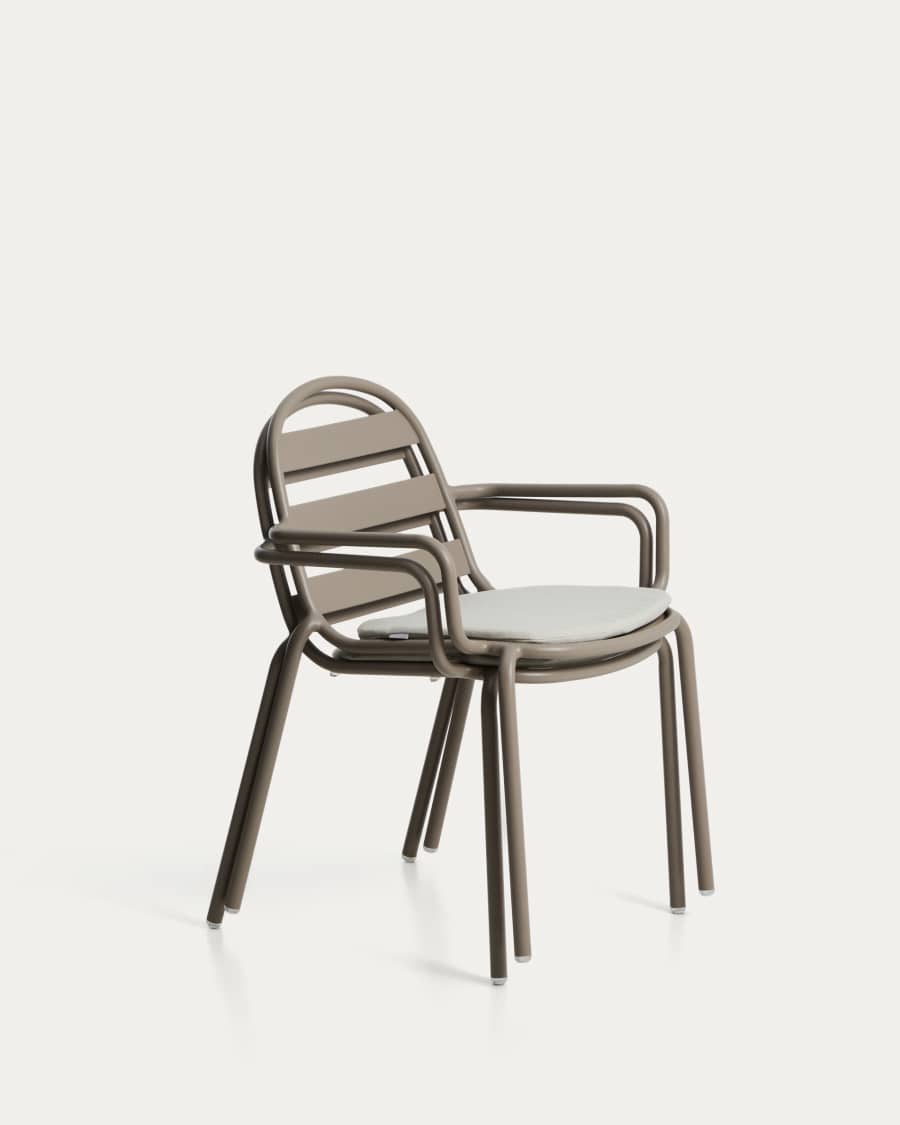 Joncols outdoor chair in aluminium with taupe painted finish