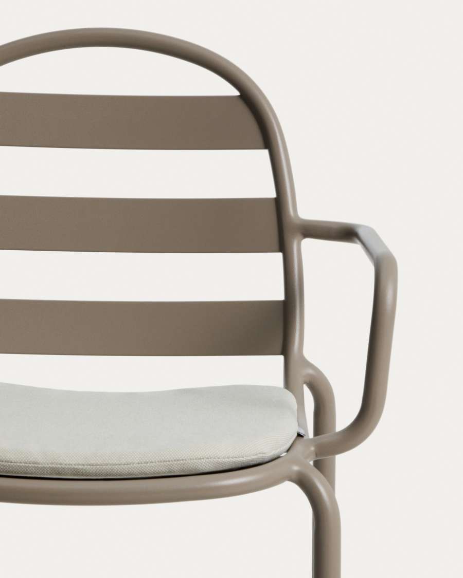 Joncols outdoor chair in aluminium with taupe painted finish