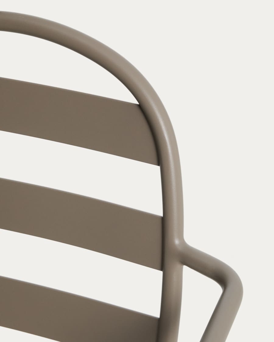 Joncols outdoor chair in aluminium with taupe painted finish