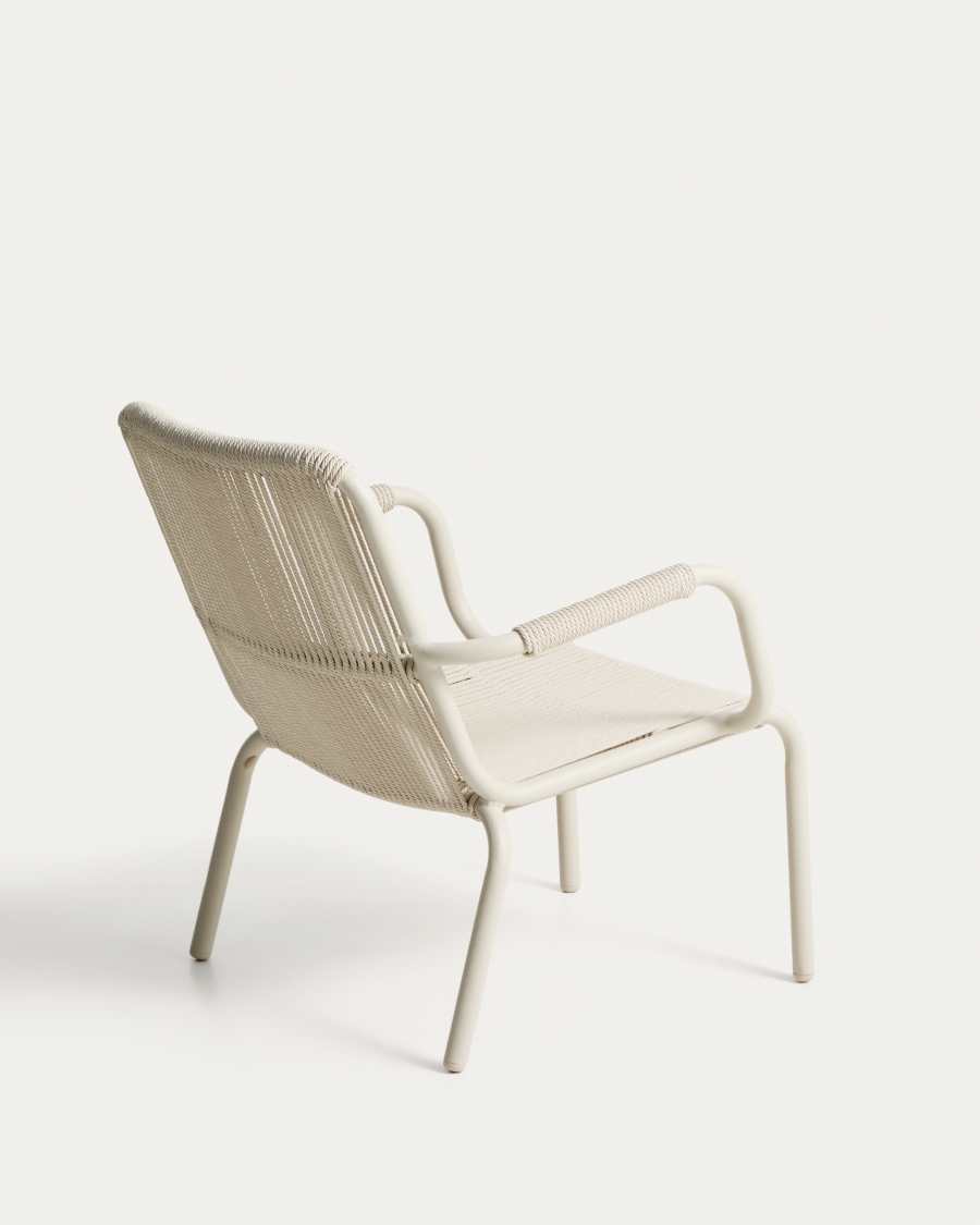 Butaca Salis d’alumini talp i corda sintètica beix