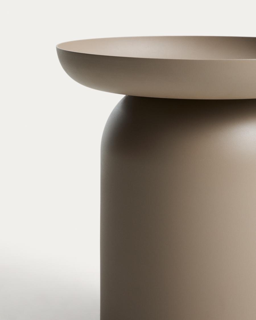 Beistelltisch Arcola aus Aluminium in Taupe, Ø 45 cm
