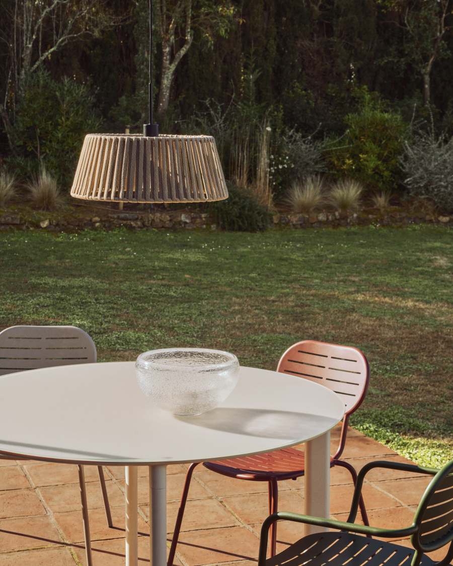 Aldet ceiling lamp shade in beige flat rope cord Ø46cm