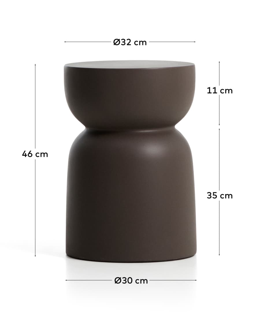 Garbet side table in brown concrete Ø 32cm
