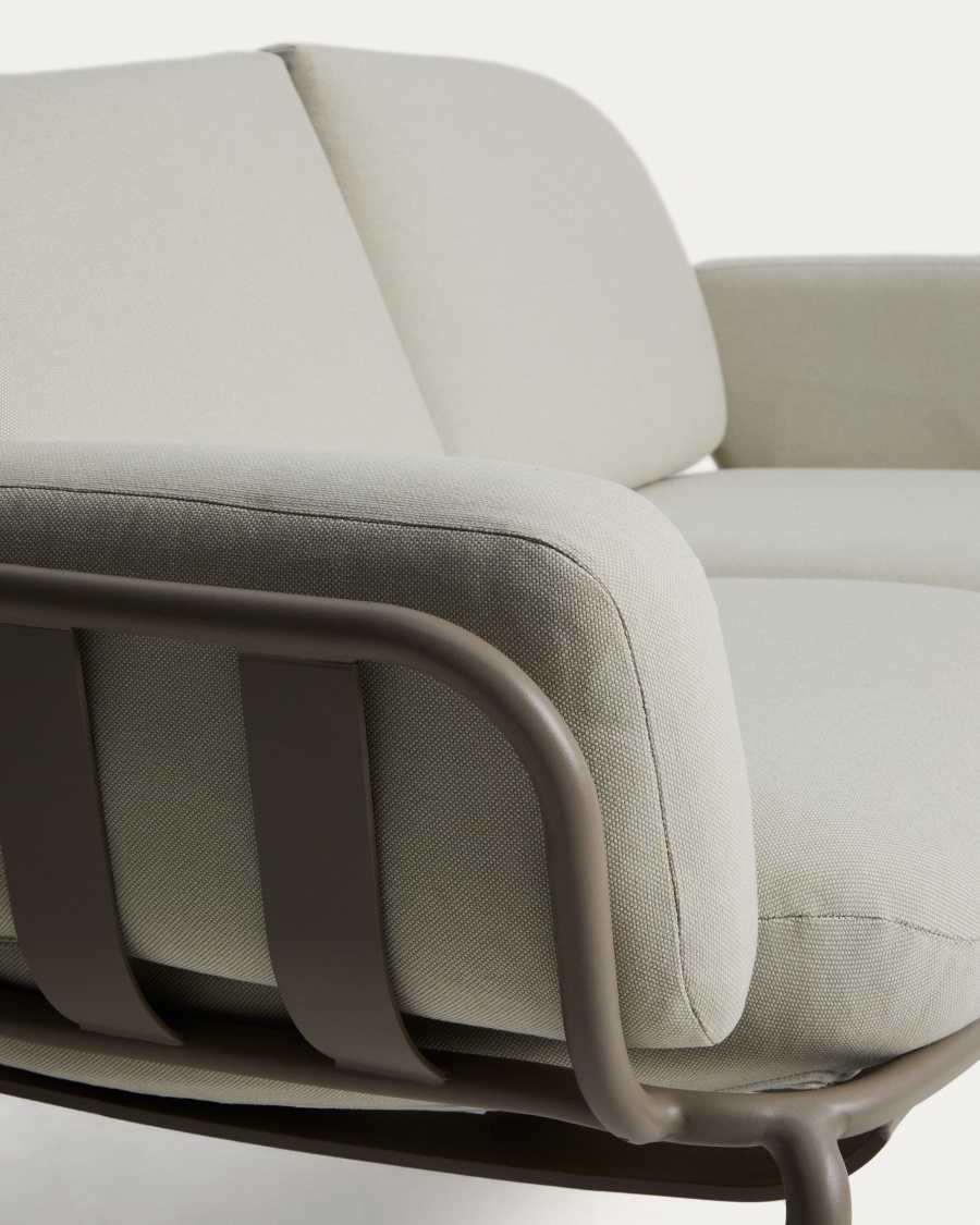 Divano 2 posti da esterno Joncols in alluminio verniciato color tortora 164 cm