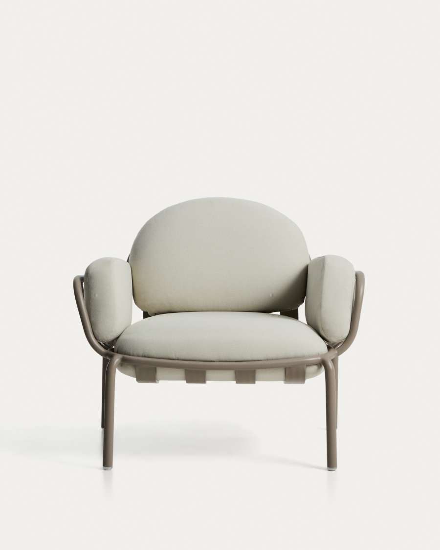 Fauteuil d’extérieur Joncols en aluminium finition peinte taupe