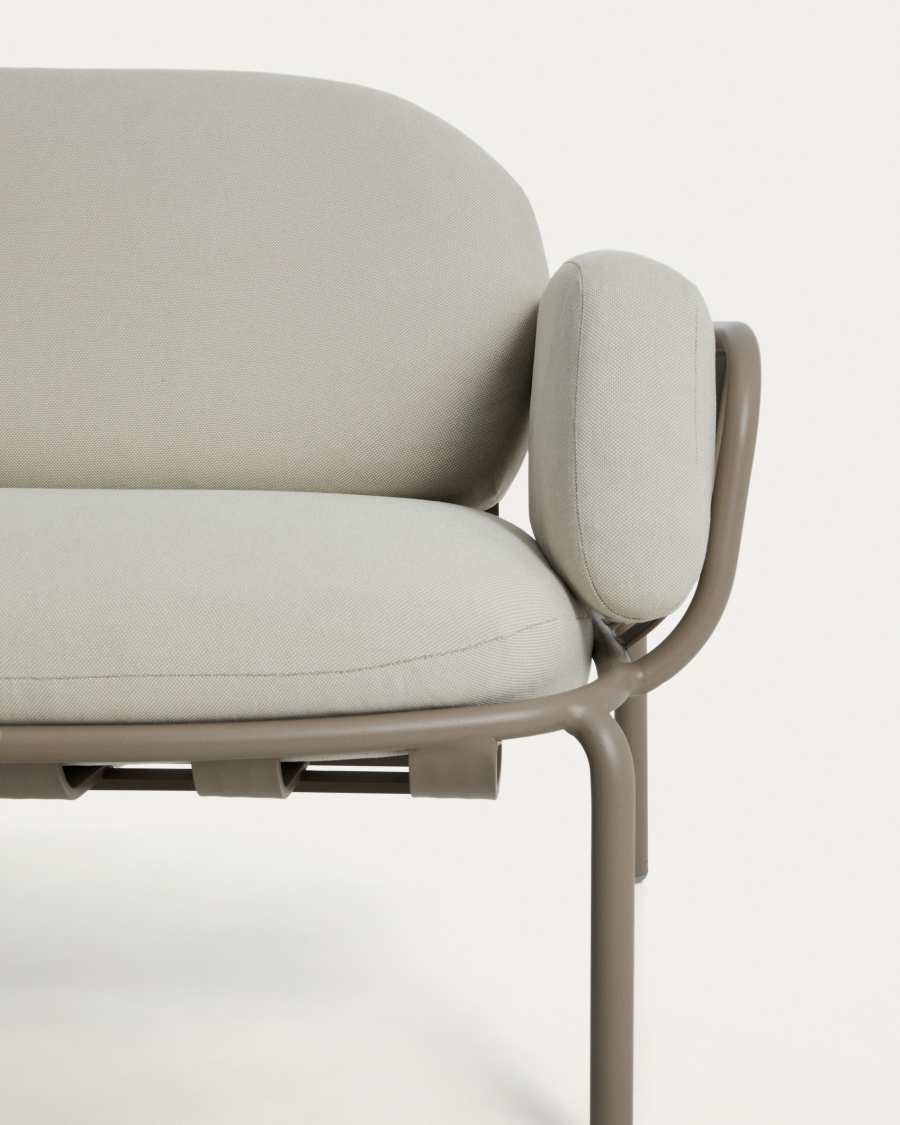 Divano 2 posti da esterno Joncols in alluminio verniciato color tortora 164 cm