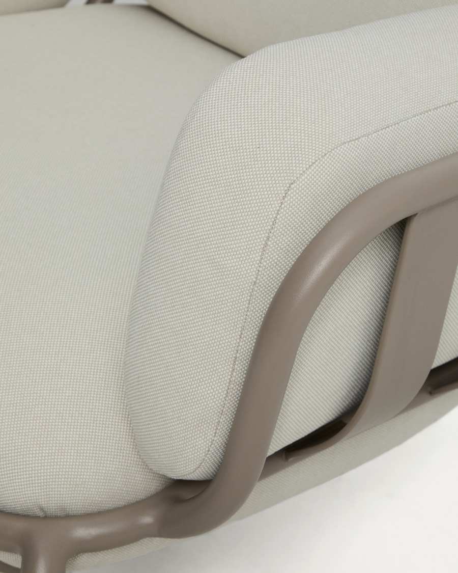 Fauteuil d’extérieur Joncols en aluminium finition peinte taupe