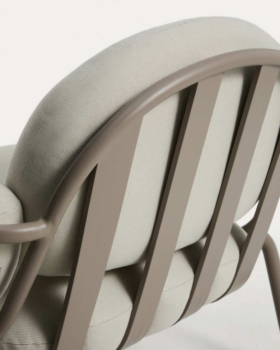 Fauteuil d’extérieur Joncols en aluminium finition peinte taupe