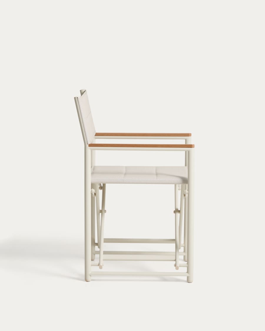 Cadira plegable d’exterior Tisno d’alumini cru i textilè cru