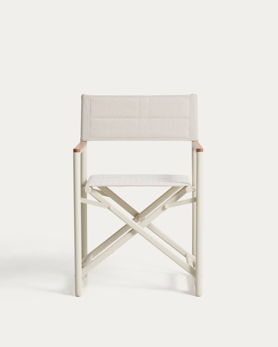 Cadira plegable d’exterior Tisno d’alumini cru i textilè cru