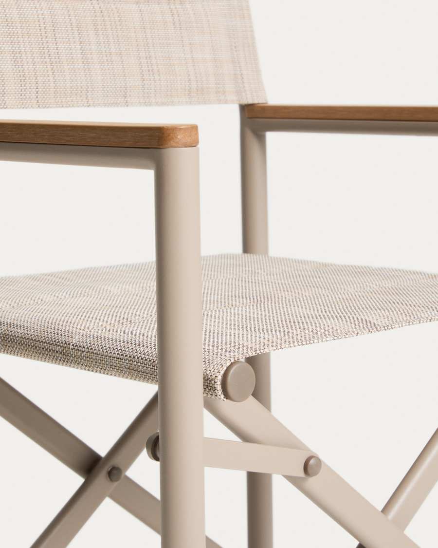 Cadira plegable d’exterior Tisno d’alumini talp i textilè talp