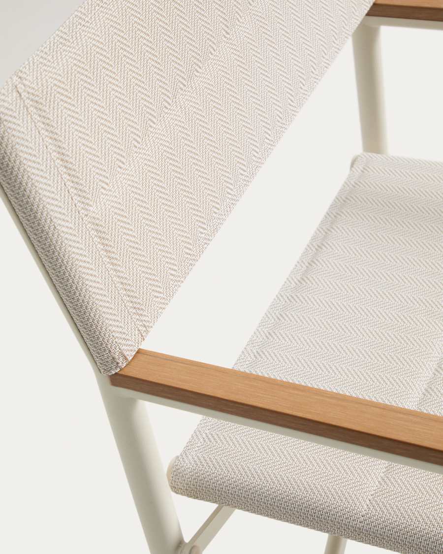 Cadira plegable d’exterior Tisno d’alumini cru i textilè cru