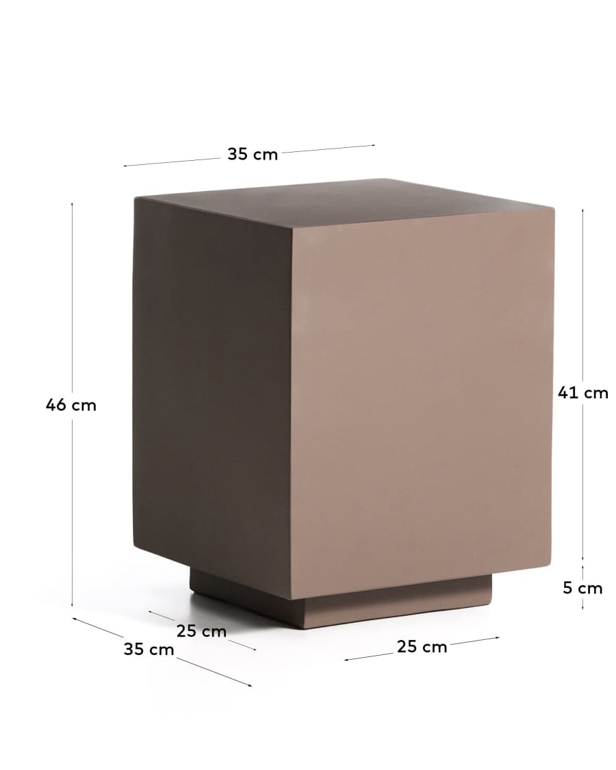 Rustella side table in brown concrete 35 x 35cm